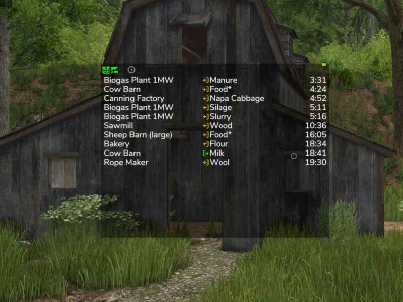 Produktionen Info Hud