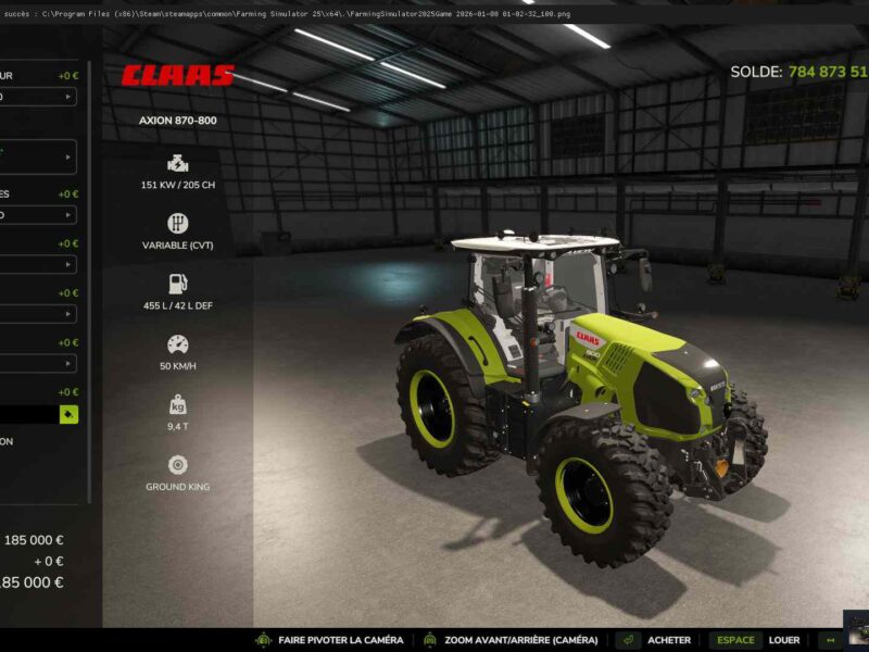 Claas Axion 800 Series Edit