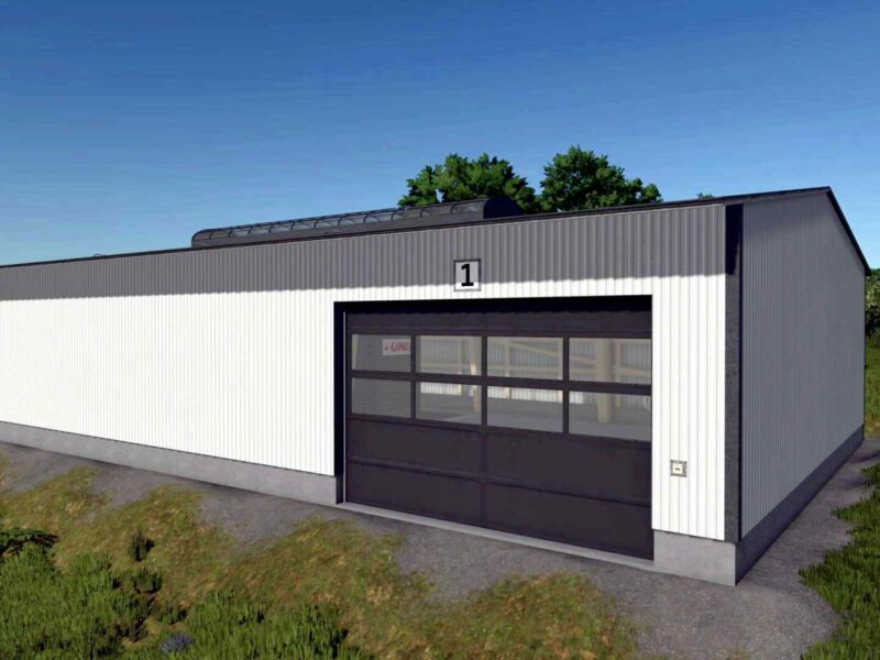 Halle mit integriertem Silo