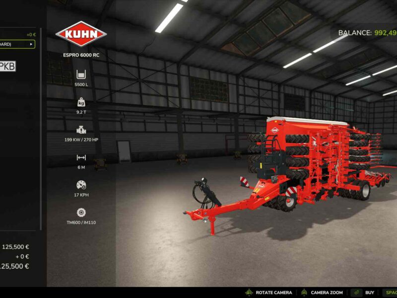 Kuhn Espro 6000 RC (Treamlines-Funktion)